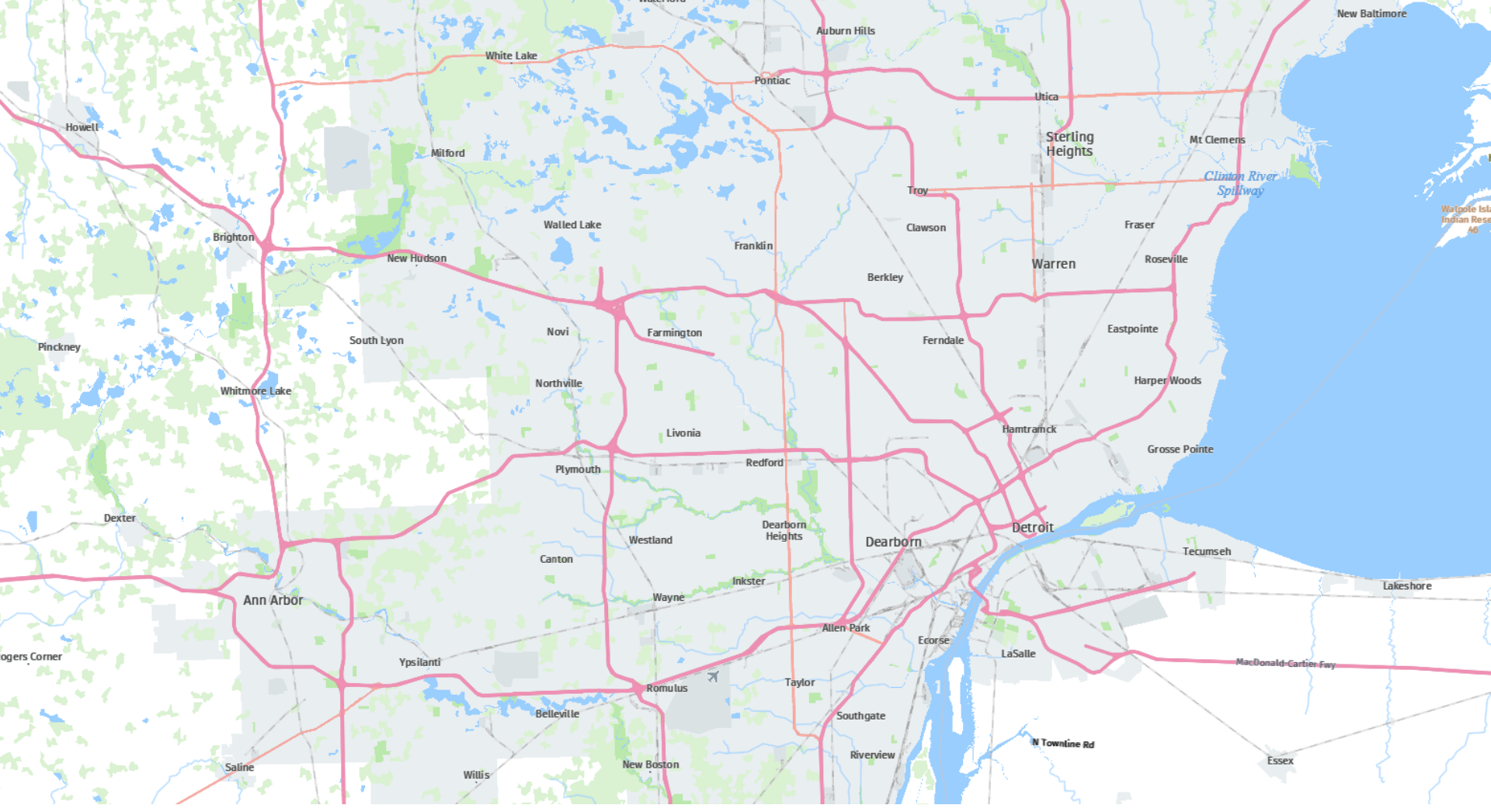 Detroit Service Area Map